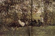 Ilia Efimovich Repin A bench in the returfing oil on canvas